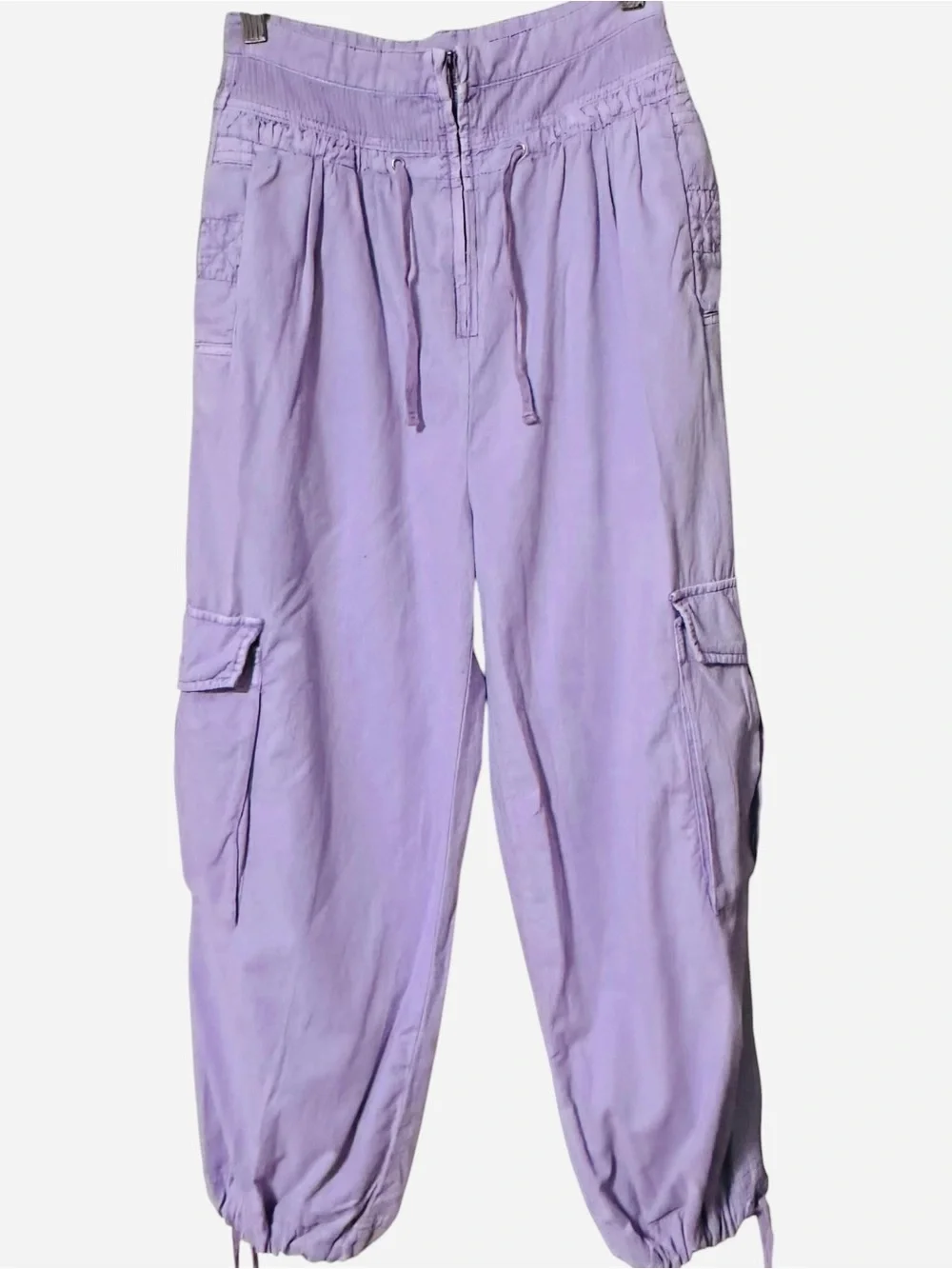 Free People NEW Fly Away Parachute Cargo Pants In Lavender Sz.0 Bohemian Fairy